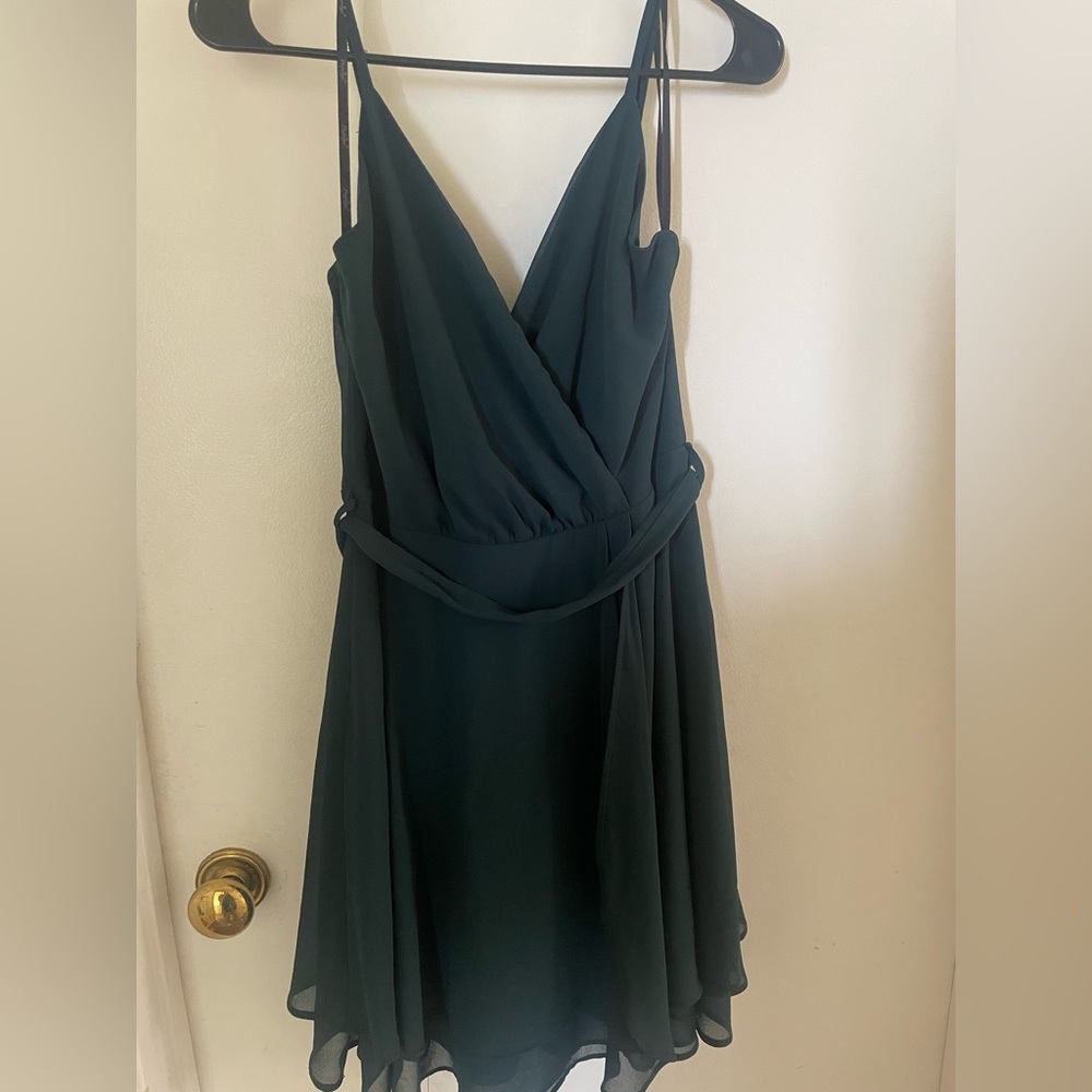 Green spaghetti strap dress size L